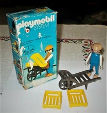 PLAYMOBIL System 3369 Farmer with wheelbarrow CONTADINO con CARRIOLA klicky 1977