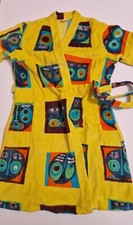 Accappatoio da bambino taglia 44 giallo con disegni colorati