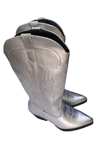 Stivali cowboy argento