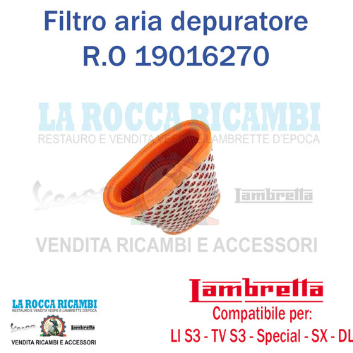 Filtro aria lambretta serie - aria, li