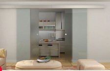 Porta scorrevole doppia - Vetro temperato - 2 x H205 x L83 cm