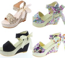 Scarpe Tacco alto Donna Sandali Sexy Comodi Eleganti Beige Zeppa I.23394