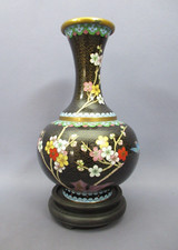 Vaso Cloisonnè tema floreale soprammobile made in China vintage metà XX Sec.
