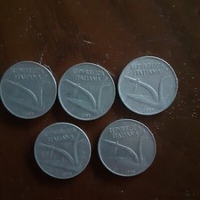 LOTTO 5 MONETE 10 LIRE SPIGA