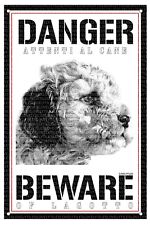 LAGOTTO TARGA CARTELLO ATTENTI AL CANE BEWARE OF DANGER METALLO 