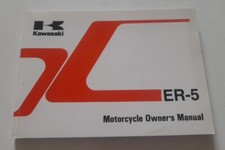 Kawasaki Libretto Uso E Manutenzione Istruzioni Inglese ER-5 1999