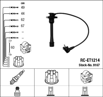 Kit cavi accensione - , ngk