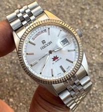 Orologio Uomo Ricoh President Automatico Quadrante Bianco (Cambiato) Giappone 21 Gioielli