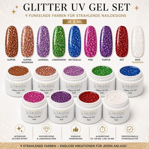Gel colorante glitter set - gel,