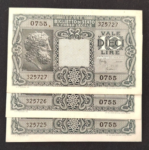 Lotto banconote italiane - italiane, 10