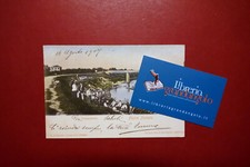 Cartolina Camposanto Modena Fiume Panaro Veduta Pic Nic Animata Viaggiata 1907