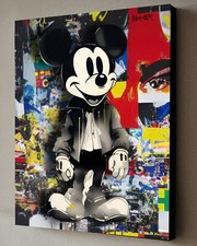 Quadro su tela con cornice TOPOLINO DISNEY ESPRESSIONISMO CORBELLICO con COA 40X30 cm