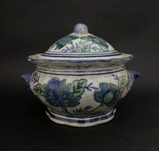 ✅ ANTICA LEGUMIERA ZUPPIERA IN PORCELLANA CRACKLE' EPOCA 900 ANTIQUEE - 4713