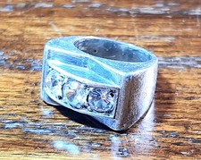Anello- Trilogy- Art Deco- Zaffiri Bianchi- Argento Francia