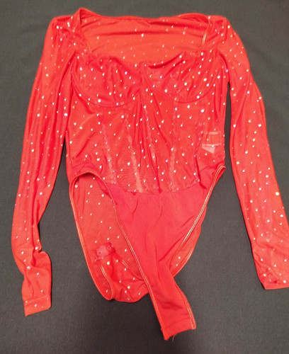 Sexy body rosso red manica - rosso,