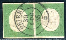 ITALIA VECCHIA SARDEGNA 1854 7b timbrata bella coppia periziata GIUDICE (S6732