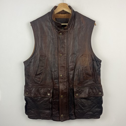 Gilet orvis pelle uomo - gilet, marrone
