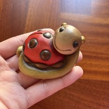 Thun Coccinella Sorridente Portafortuna Su Foglia Lughezza 5 Cm RARO