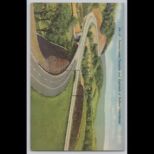 Cartolina antica Pennsylvania Turnpike Bedford interscambio vista autostrada