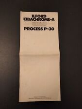 ILFORD CIBACHROME A MIXING INSTRUCTION PROCESS P30 PHOTOGRAPHY VINTAGE BROCHURE