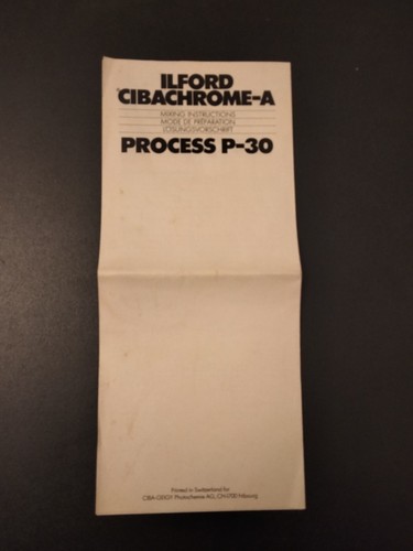 Ilford cibachrome mixing - ilford, a