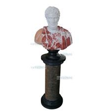 Busto Imperatore con su colonna in marmo statua pietra arredo lusso casa villa