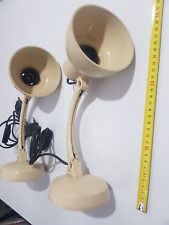 COPPIA LAMPADE ABATJOUR TAVOLO ANNI 70 PLASTICA VINTAGE EPOCA