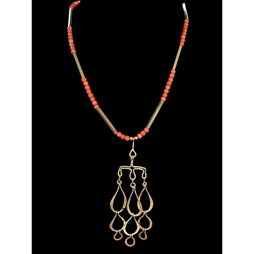 Collana vintage oro pelle - oro,