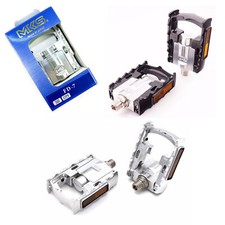 MKS Mikashima FD-7 pieghevole completo di pedali in alluminio bicicletta pieghevole argento/nero