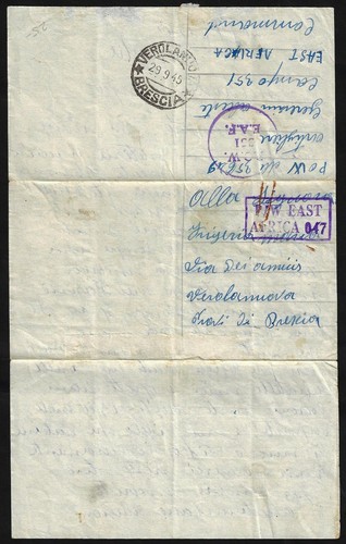 Italia 1945 lettera - italia,