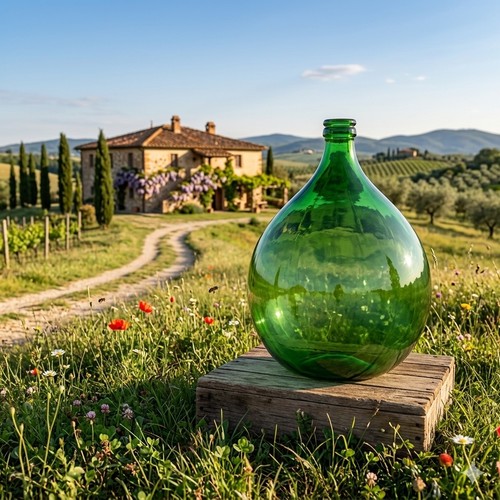 Damigiana vetro verde - 1x, da