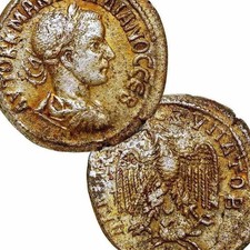 Tetradracma GORDIANO III, luna crescente, Ariete/Aquila Ram. Grande moneta Impero Romano