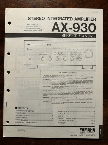 Yamaha 930 amplificatore - yamaha, ax-930