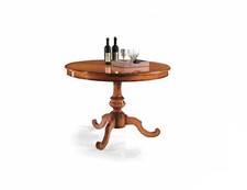 TAVOLO ROTONDO ALLUNGABILE GAMBONE FINITURA BASSANO NOCE SCURO ARTE POVERA