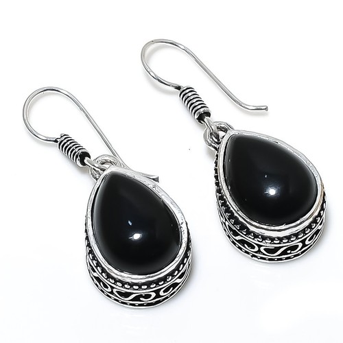 Black onyx gemstone handmade - black,