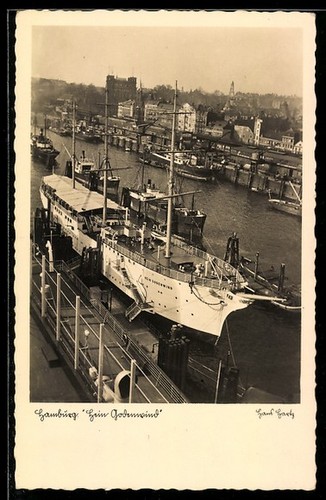 Cartolina amburgo nave vela - amburgo,,