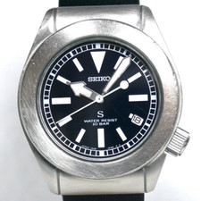 Orologio militare SEIKO SUS 7N35-6150 1996 quadrante nero cinturino pelle luminosa Giappone