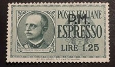 POSTE ITALIANE-FRANCOBOLLO ESPRESSO-LIRE 1,25- REGNO D' ITALIA-P.M.- RARO-)