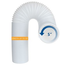 Tubo Condizionatore Portatile 5 Pollici Diametro 59" Lunghezza, Tubo Ventilazione Scarico AC Ex...