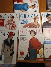Grazia 1954/57 Lotto Di 7 Riviste Moda Italiana Parigi Modelli Ava Gardner Ecc
