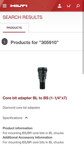 Hilti adattatori bit diamond - adattatori,