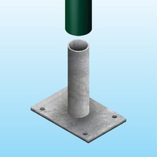 Base per Tassellare Recinzioni con Palo Tondo 48 mm