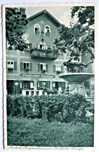 Cartolina miesbach monumento - miesbach,