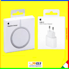 MAGSAFE CHARGER WIRELESS PER APPLE IPHONE + CARICABATTERIA ORIGINALE 20W OMAGGIO