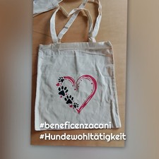 Shopper Cotone Cuore Zampe 