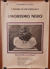 MANIFESTO ORIGINALE 1978 I° PREMIO PLANETARIO DELL'UMORISMO NERO MALE VINCINO