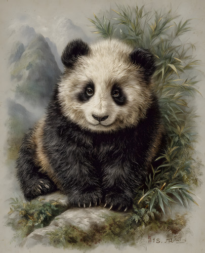 Primo piano panda - piano,