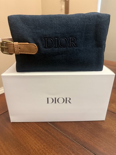 Dior blue denim trousse pouch - dior,