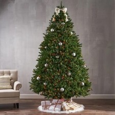 Albero di Natale norvegese in abete reale luci chiare tradizionale conico festività