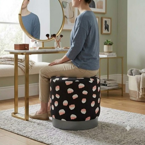 Sgabello pouf velluto nero